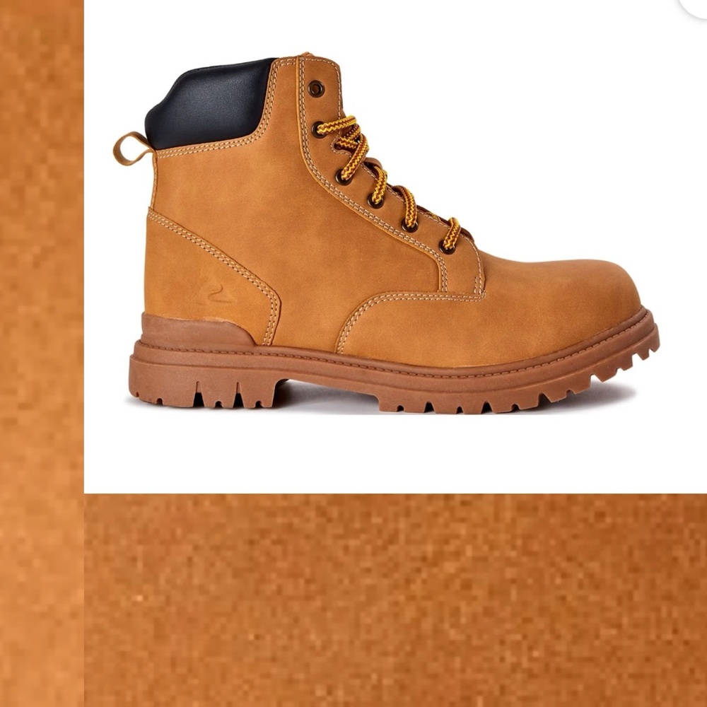 Men's Tan Lace-Up Boots - Picture 10 of 16